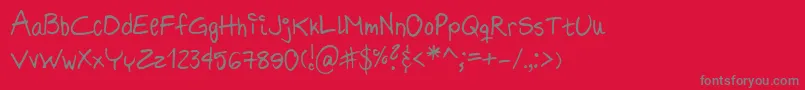 HildeSharpie Font – Gray Fonts on Red Background