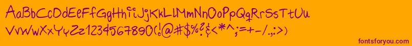 HildeSharpie Font – Purple Fonts on Orange Background