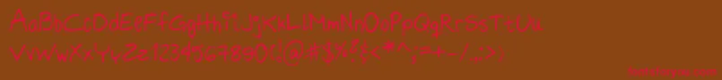 HildeSharpie Font – Red Fonts on Brown Background