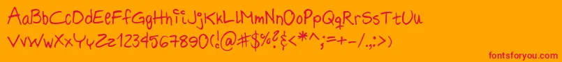 HildeSharpie Font – Red Fonts on Orange Background
