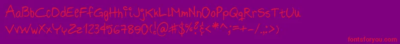 HildeSharpie Font – Red Fonts on Purple Background