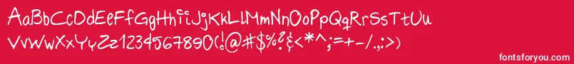 フォントHildeSharpie – 赤い背景に白い文字