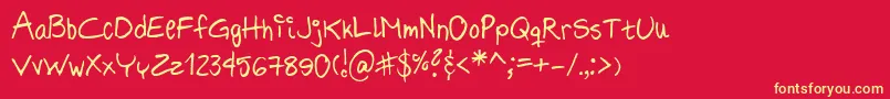 HildeSharpie Font – Yellow Fonts on Red Background