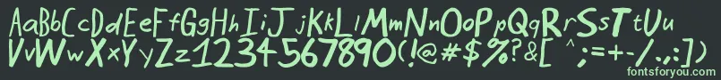 SeattleAvenue-fontti – vihreät fontit mustalla taustalla