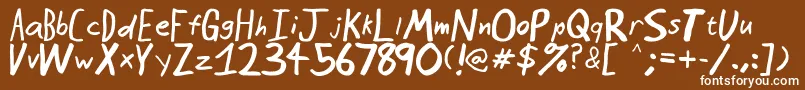 SeattleAvenue-fontti – valkoiset fontit ruskealla taustalla