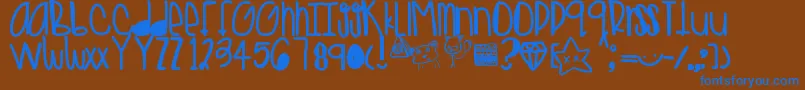 Goldenteddys Font – Blue Fonts on Brown Background
