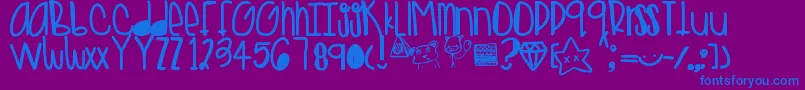 Goldenteddys Font – Blue Fonts on Purple Background