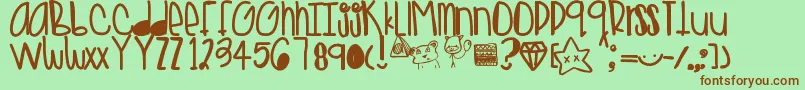 More about Goldenteddys Font Goldenteddys Font – Brown Fonts on Green Background