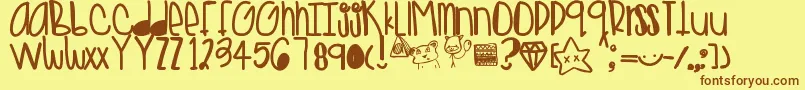 Goldenteddys Font – Brown Fonts on Yellow Background