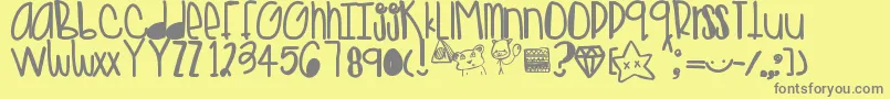 Goldenteddys Font – Gray Fonts on Yellow Background