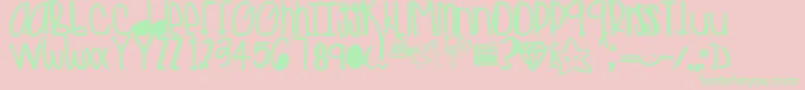 Goldenteddys Font – Green Fonts on Pink Background