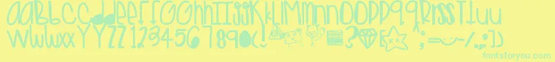 Goldenteddys Font – Green Fonts on Yellow Background