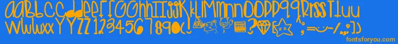 Goldenteddys Font – Orange Fonts on Blue Background