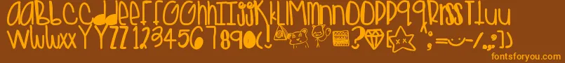 Goldenteddys Font – Orange Fonts on Brown Background