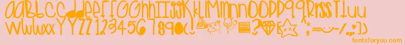Goldenteddys Font – Orange Fonts on Pink Background