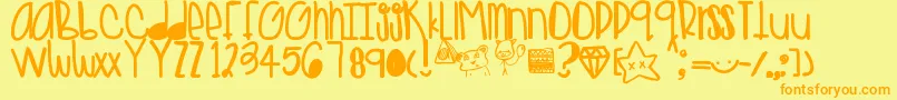 Goldenteddys Font – Orange Fonts on Yellow Background