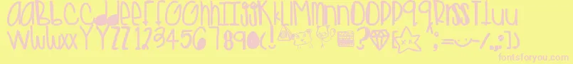 Goldenteddys Font – Pink Fonts on Yellow Background