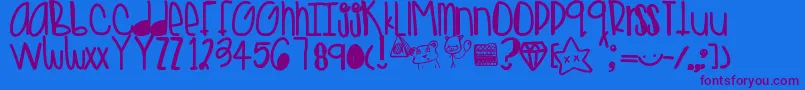 Goldenteddys Font – Purple Fonts on Blue Background