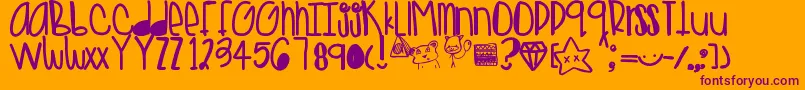 Goldenteddys Font – Purple Fonts on Orange Background