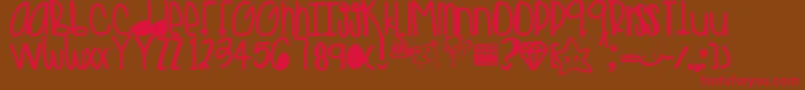 Goldenteddys Font – Red Fonts on Brown Background