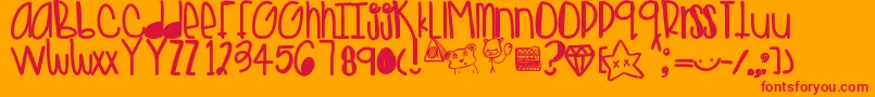 Goldenteddys Font – Red Fonts on Orange Background