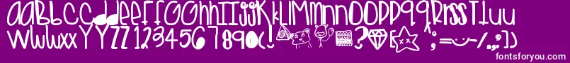 Goldenteddys-fontti – valkoiset fontit violetilla taustalla