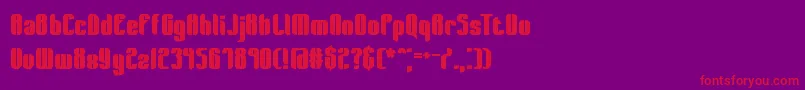 フォントWagerLostBrk – 紫の背景に赤い文字