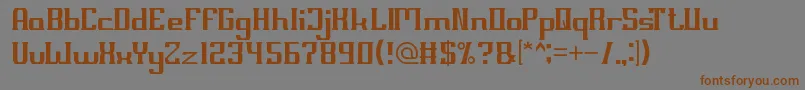 フォントMillenium3 – 茶色の文字が灰色の背景にあります。