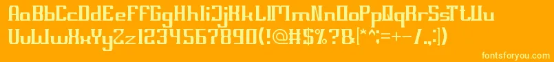 フォントMillenium3 – オレンジの背景に黄色の文字