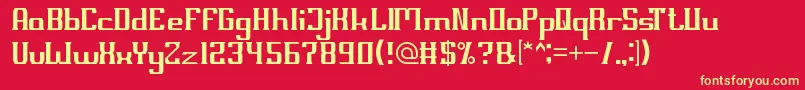 Millenium3 Font – Yellow Fonts on Red Background