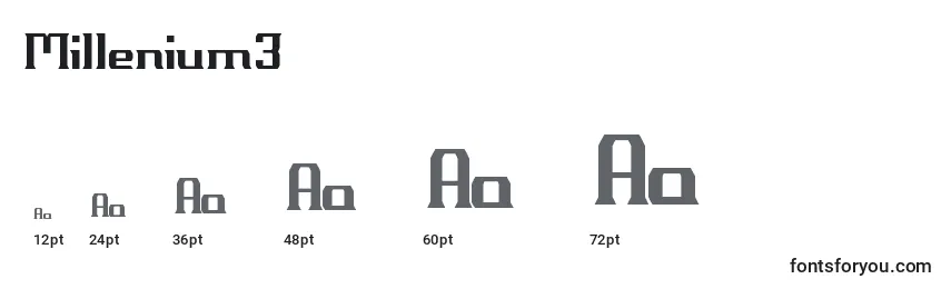 Millenium3 Font Sizes