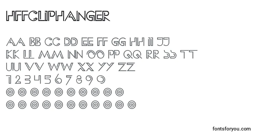 Czcionka HffClipHanger (58847) – alfabet, cyfry, specjalne znaki