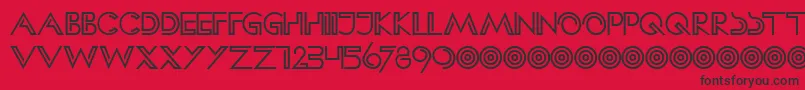 Fonte HffClipHanger – fontes pretas em um fundo vermelho
