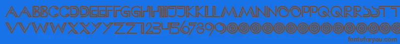 HffClipHanger Font – Brown Fonts on Blue Background