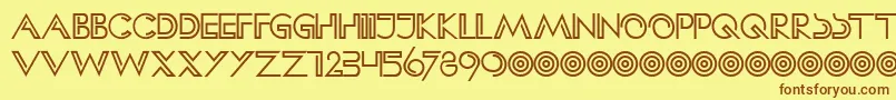 HffClipHanger Font – Brown Fonts on Yellow Background