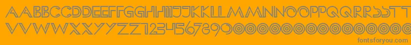 HffClipHanger-fontti – harmaat kirjasimet oranssilla taustalla