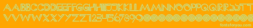 HffClipHanger Font – Green Fonts on Orange Background