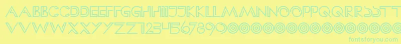 HffClipHanger Font – Green Fonts on Yellow Background