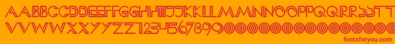 HffClipHanger-Schriftart – Rote Schriften auf orangefarbenem Hintergrund