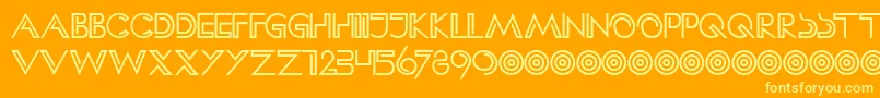 HffClipHanger-fontti – keltaiset fontit oranssilla taustalla