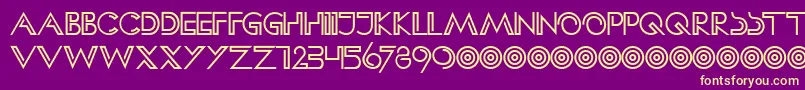 HffClipHanger Font – Yellow Fonts on Purple Background