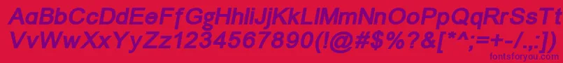 Unmacbi Font – Purple Fonts on Red Background