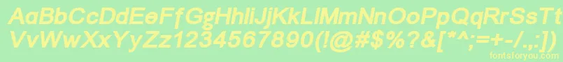 Unmacbi Font – Yellow Fonts on Green Background