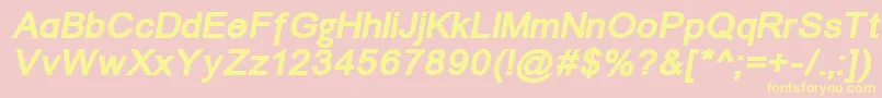 Unmacbi Font – Yellow Fonts on Pink Background