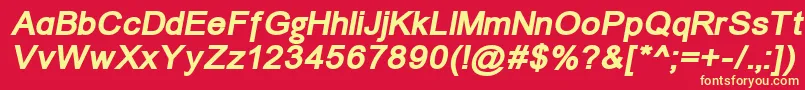 Unmacbi Font – Yellow Fonts on Red Background