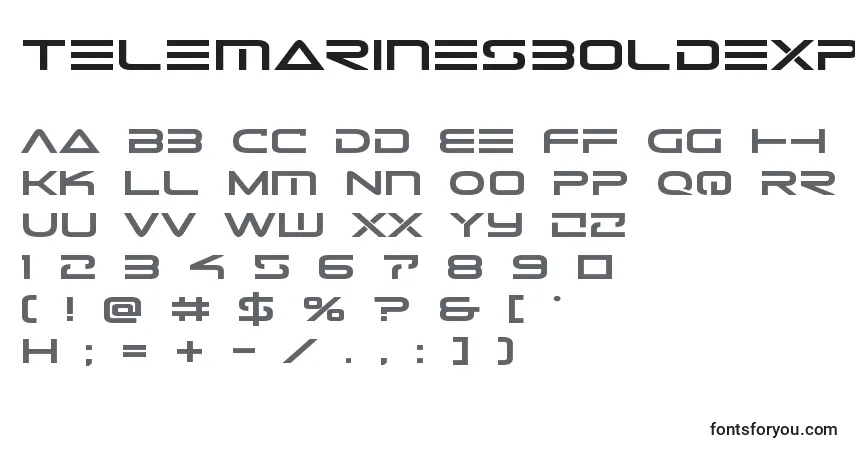 Шрифт Telemarinesboldexpand – алфавит, цифры, специальные символы