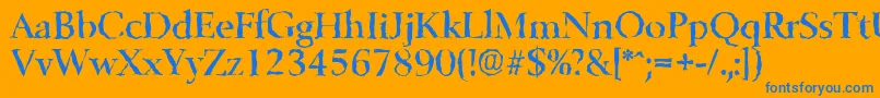 BelfastrandomMediumRegular Font – Blue Fonts on Orange Background