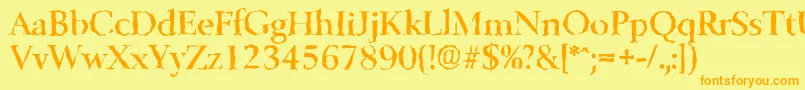 BelfastrandomMediumRegular Font – Orange Fonts on Yellow Background