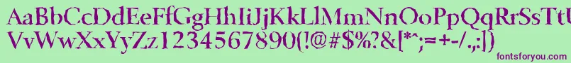 BelfastrandomMediumRegular Font – Purple Fonts on Green Background