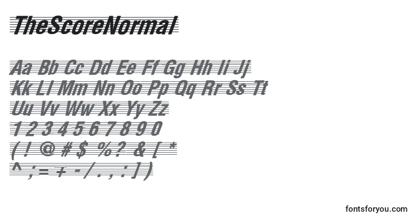 Шрифт TheScoreNormal – алфавит, цифры, специальные символы